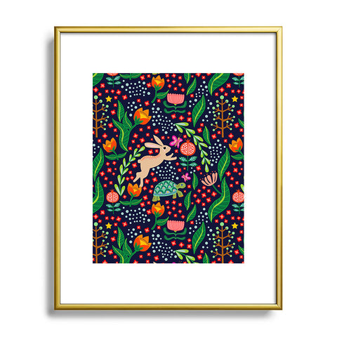 Hello Sayang The Tortoise and The Hare Night Metal Framed Art Print