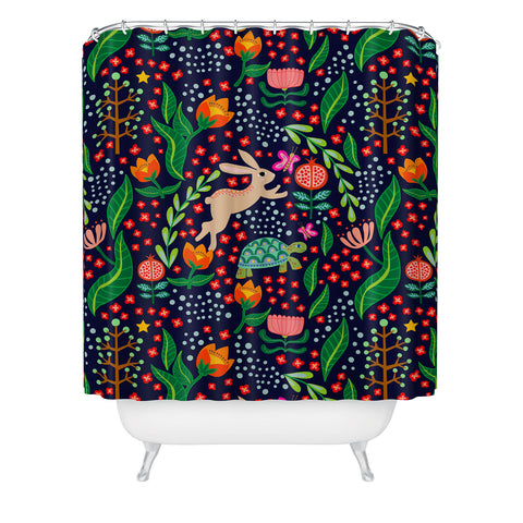 Hello Sayang The Tortoise and The Hare Night Shower Curtain