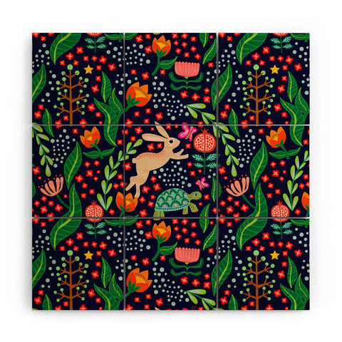 Hello Sayang The Tortoise and The Hare Night Wood Wall Mural