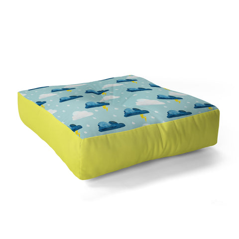 Hello Sayang Thunderclouds Floor Pillow Square