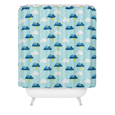 Hello Sayang Thunderclouds Shower Curtain