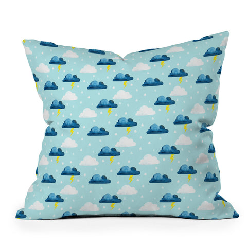 Hello Sayang Thunderclouds Throw Pillow