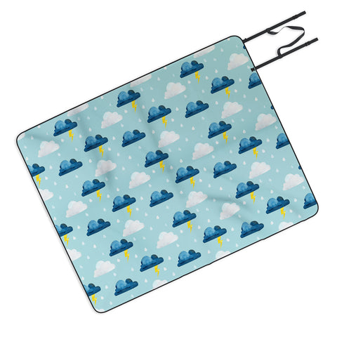 Hello Sayang Thunderclouds Picnic Blanket