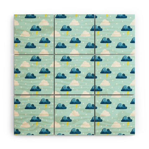 Hello Sayang Thunderclouds Wood Wall Mural