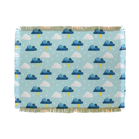 Hello Sayang Thunderclouds Throw Blanket