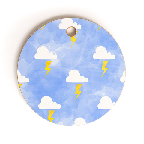 Hello Sayang Thunderstorm Cutting Board Round