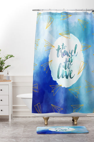 Hello Sayang To Travel Is To Live Shower Curtain And Mat