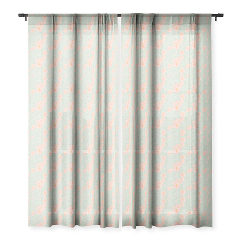 Hello Sayang Tropical Hibiscus Sheer Window Curtain