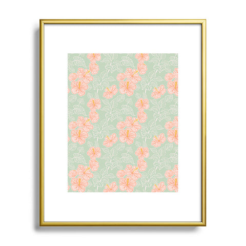 Hello Sayang Tropical Hibiscus Metal Framed Art Print
