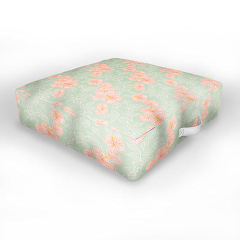Hello Sayang Tropical Hibiscus Outdoor Floor Cushion