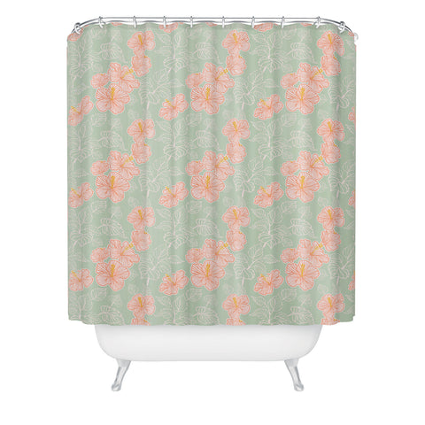 Hello Sayang Tropical Hibiscus Shower Curtain