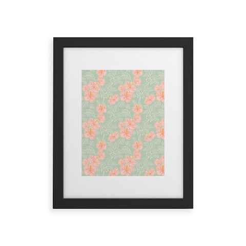 Hello Sayang Tropical Hibiscus Framed Art Print