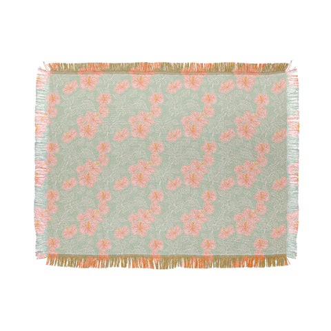 Hello Sayang Tropical Hibiscus Throw Blanket