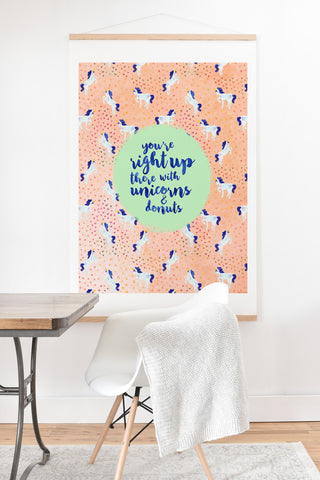 Hello Sayang Unicorns and Donuts Art Print And Hanger