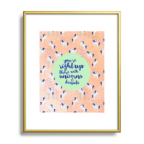 Hello Sayang Unicorns and Donuts Metal Framed Art Print