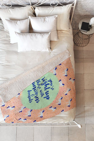 Hello Sayang Unicorns and Donuts Fleece Throw Blanket