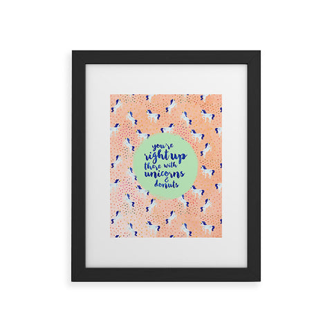 Hello Sayang Unicorns and Donuts Framed Art Print