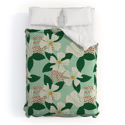 Hello Sayang Urban Jungle Hibiscus Comforter