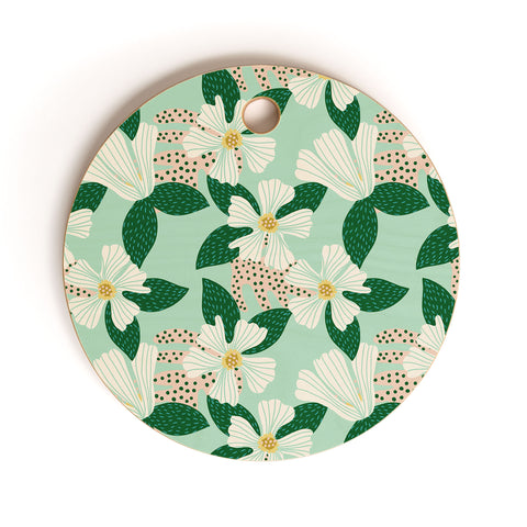 Hello Sayang Urban Jungle Hibiscus Cutting Board Round