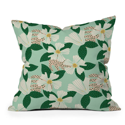 Hello Sayang Urban Jungle Hibiscus Throw Pillow