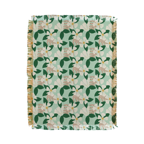 Hello Sayang Urban Jungle Hibiscus Throw Blanket