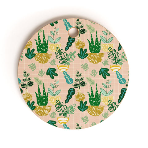 Hello Sayang Urban Jungle House Plants Cutting Board Round
