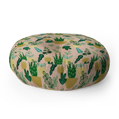 Hello Sayang Urban Jungle House Plants Floor Pillow Round