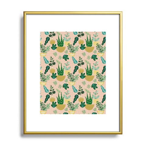 Hello Sayang Urban Jungle House Plants Metal Framed Art Print