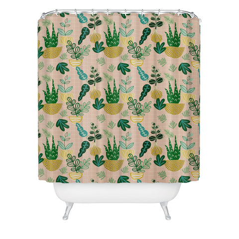 Hello Sayang Urban Jungle House Plants Shower Curtain