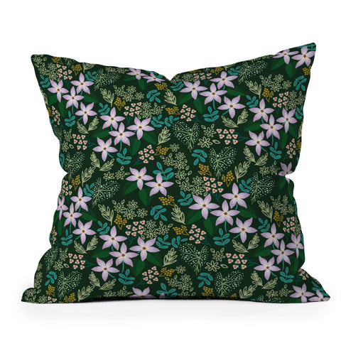 Hello Sayang Urban Jungle Orchids Throw Pillow