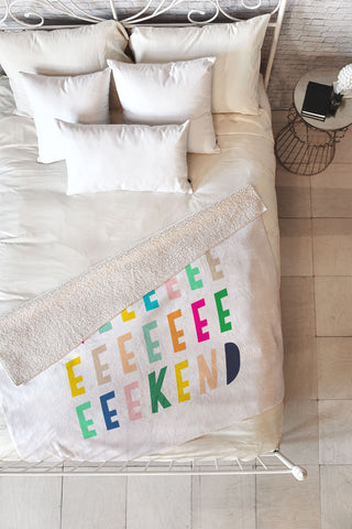 Hello Sayang Weekend Fleece Throw Blanket