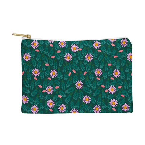 Hello Sayang Wild Daisies Forest Green Pouch