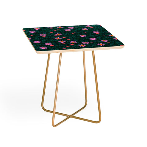 Hello Sayang Wild Daisies Forest Green Side Table