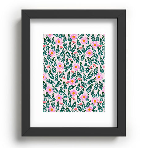 Hello Sayang Wild Daisies Pink Recessed Framing Rectangle