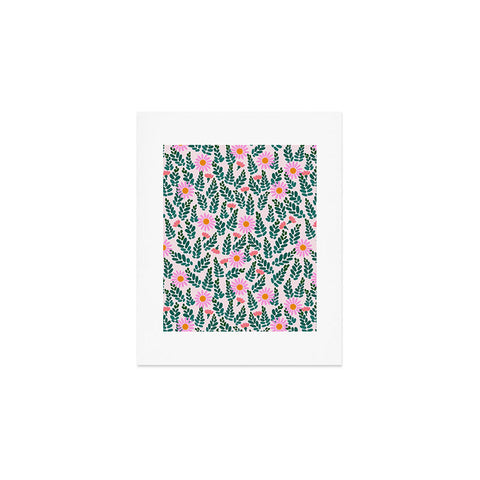 Hello Sayang Wild Daisies Pink Art Print