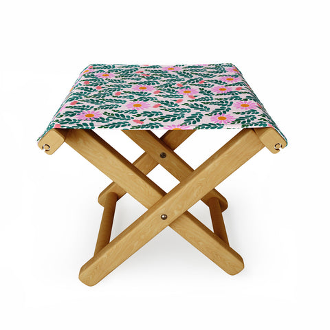 Hello Sayang Wild Daisies Pink Folding Stool