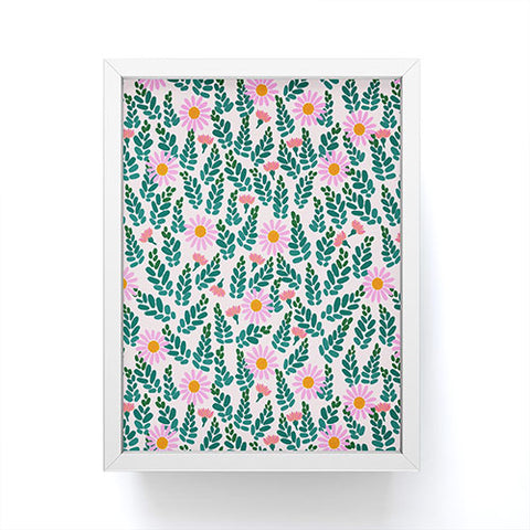 Hello Sayang Wild Daisies Pink Framed Mini Art Print