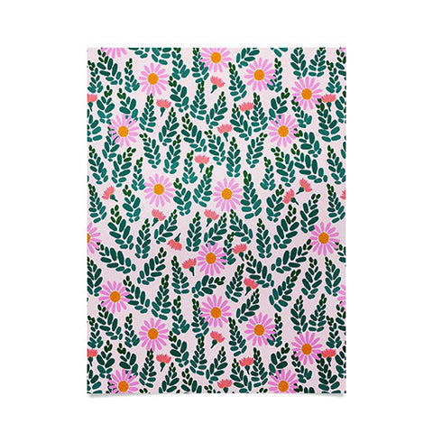 Hello Sayang Wild Daisies Pink Poster