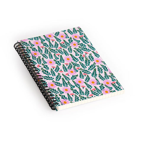 Hello Sayang Wild Daisies Pink Spiral Notebook
