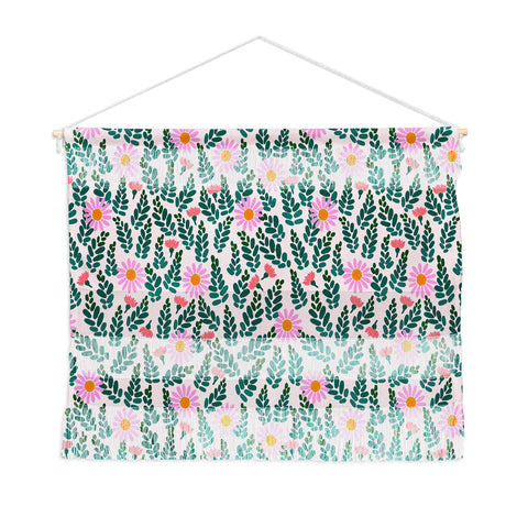 Hello Sayang Wild Daisies Pink Wall Hanging Landscape