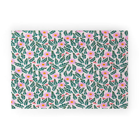 Hello Sayang Wild Daisies Pink Welcome Mat