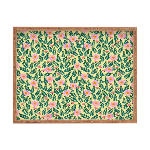 Hello Sayang Wild Daisies Yellow Rectangular Tray