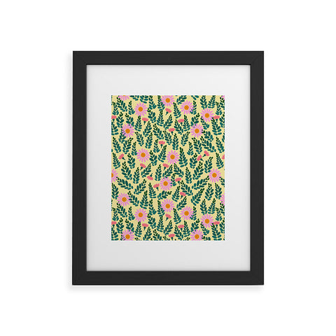 Hello Sayang Wild Daisies Yellow Framed Art Print
