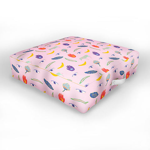 Hello Sayang WOW Pink Outdoor Floor Cushion