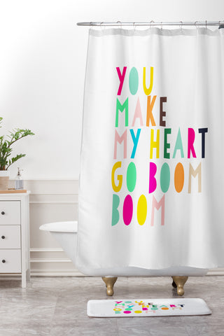 Hello Sayang You Make My Heart Go Boom Boom Shower Curtain And Mat