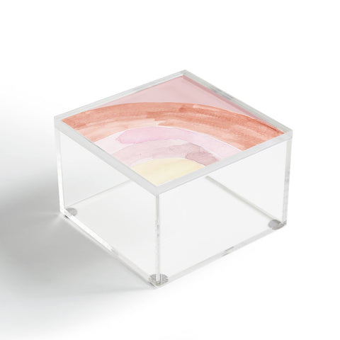 Hello Twiggs Abstract Watercolor Rainbow Acrylic Box