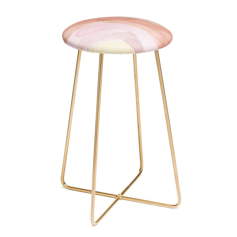 Hello Twiggs Abstract Watercolor Rainbow Counter Stool