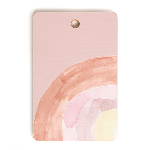Hello Twiggs Abstract Watercolor Rainbow Cutting Board Rectangle