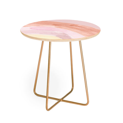 Hello Twiggs Abstract Watercolor Rainbow Round Side Table