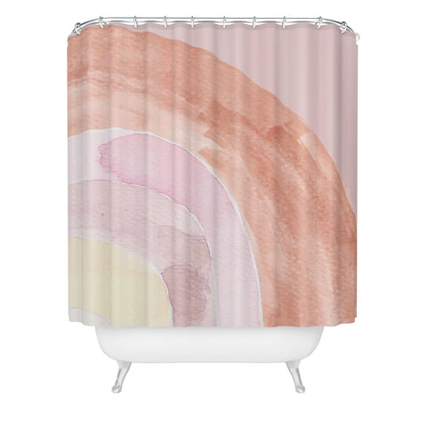 Hello Twiggs Abstract Watercolor Rainbow Shower Curtain